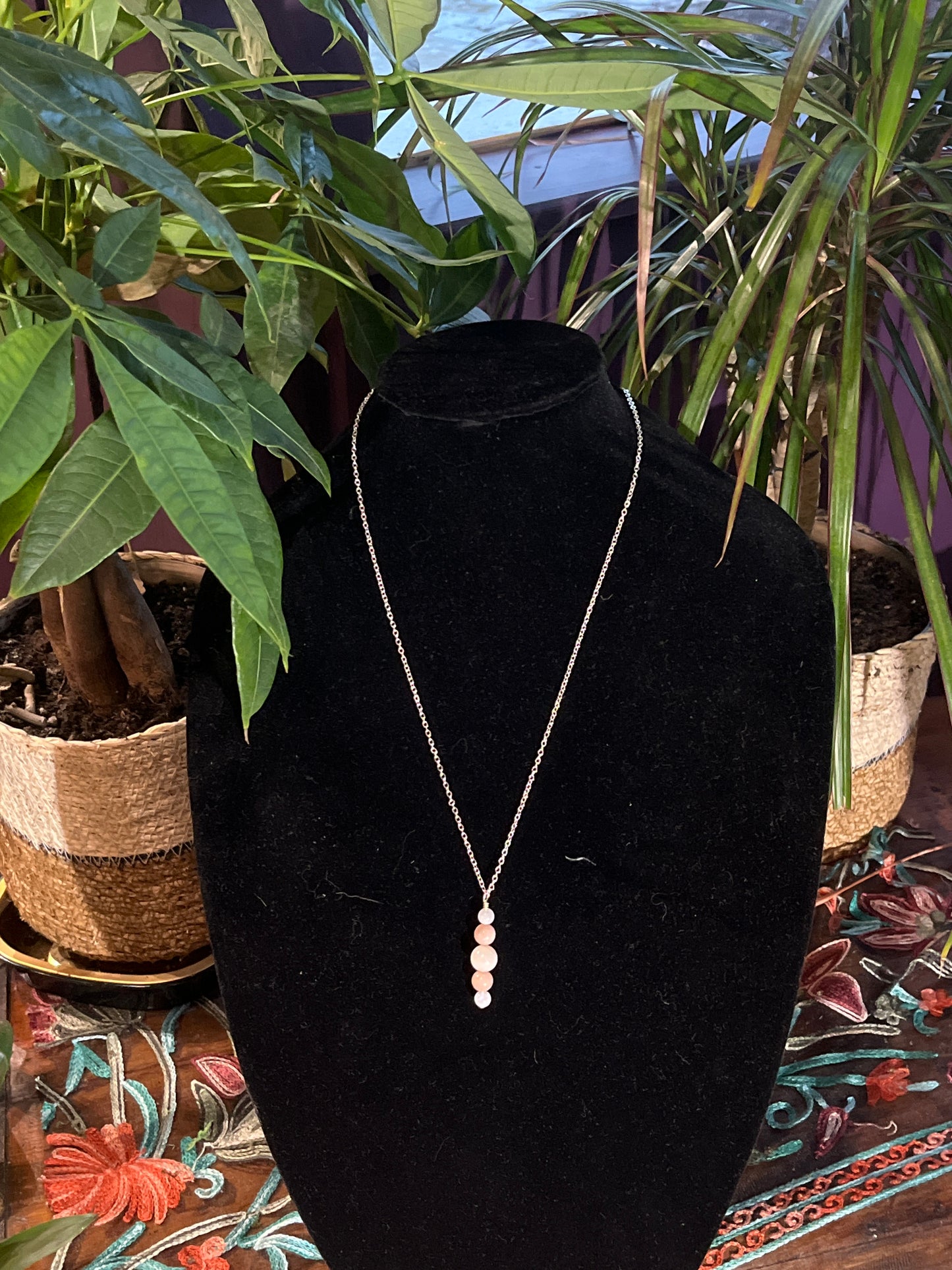 Peach & Cream Moonstone Necklace by Ceilidh Creations