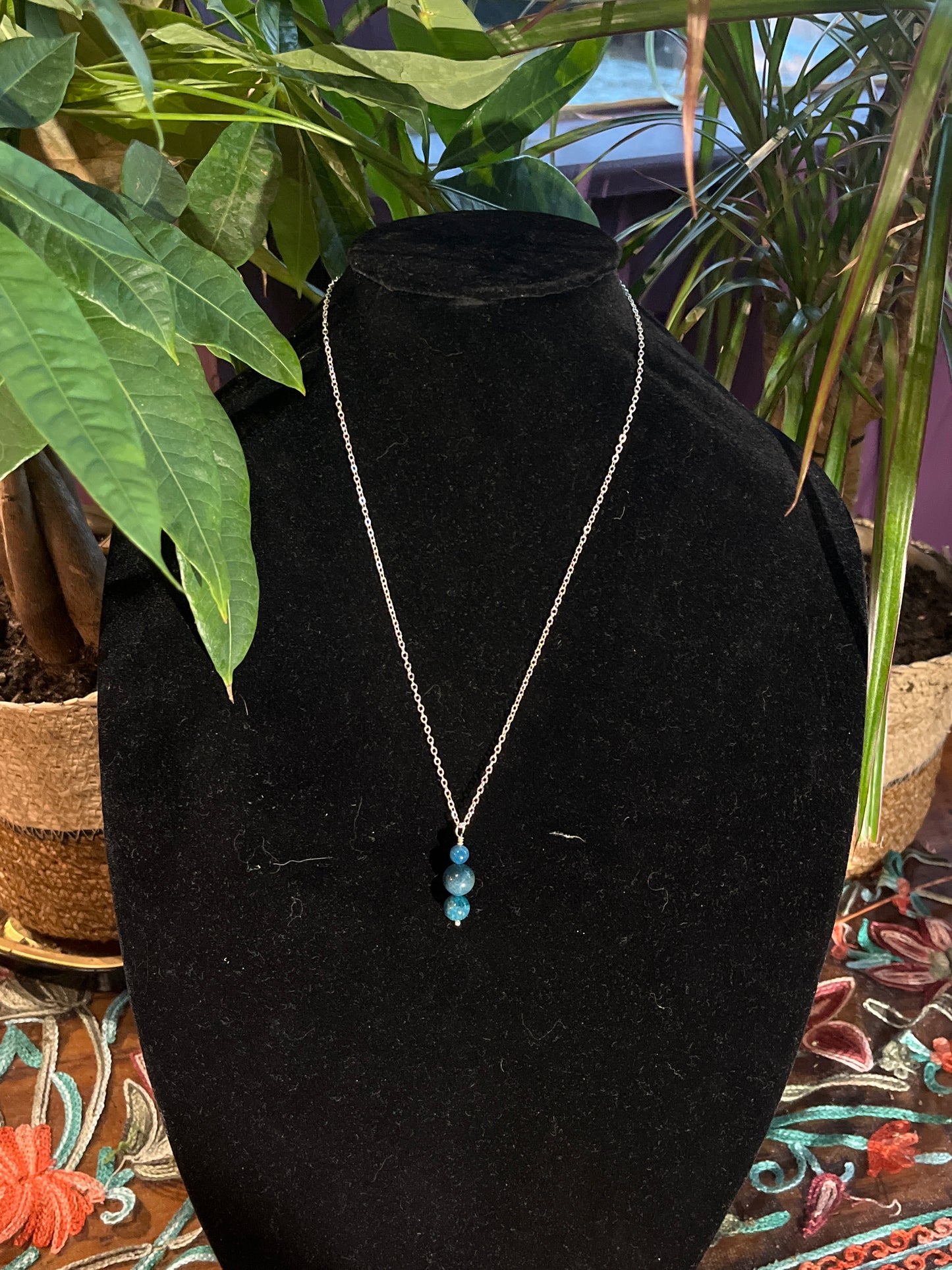 Blue Apatite Necklace by Ceilidh Creations
