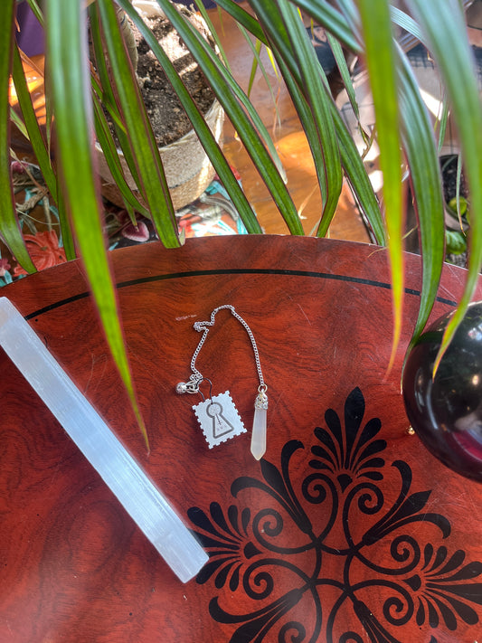 Clear Bunny Pendulum by Ryascy's Witchy Arts