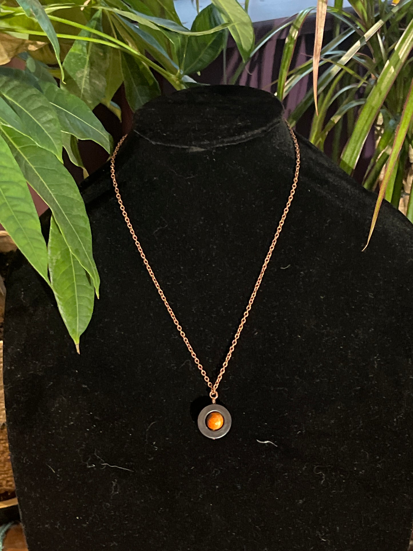Onyx & Fire Agate Necklace by Ceilidh Creations