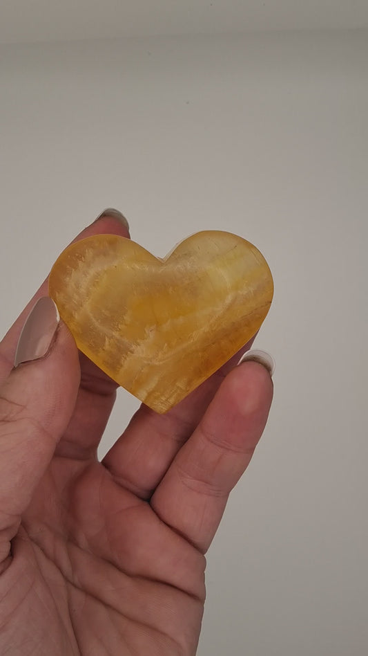 Yellow Fluorite Heart