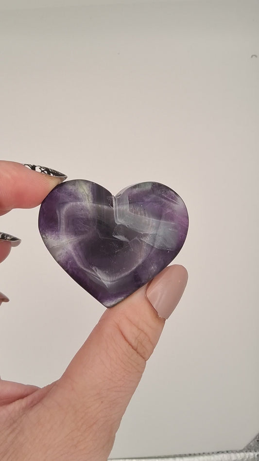 Purple Fluorite Heart