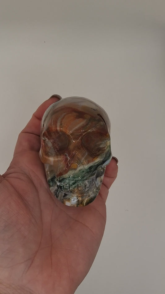Multicolor Ocean Jasper Skull