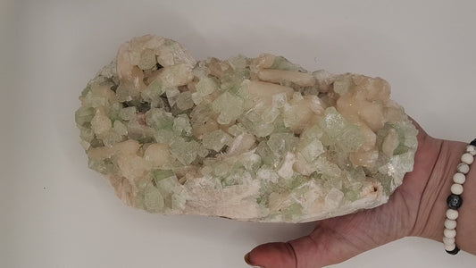 Green Apophyllite with Stilbite