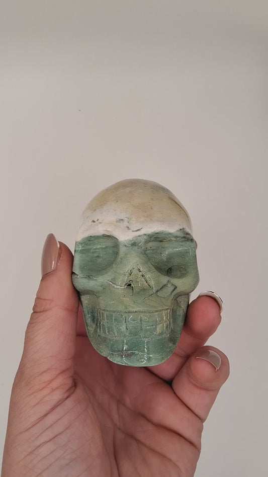 Light Green Ocean Jasper Skull